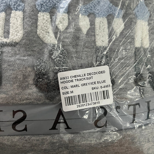 CHENILLE DECODED 2.0 HOODED TRACKSUIT - (GREY/ICE BLUE)