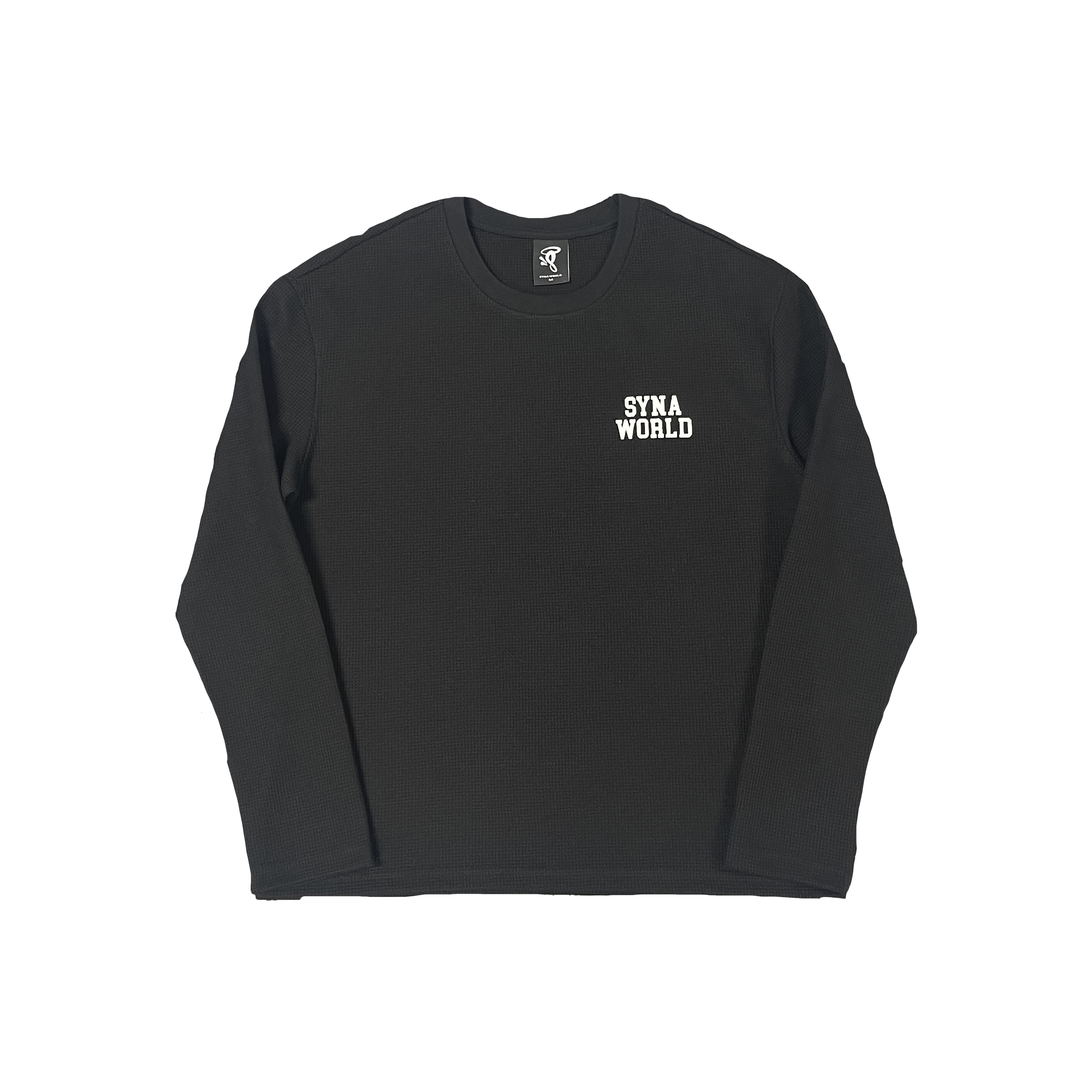 SYNAWORLD LS WAFFLE TEE - (BLACK)