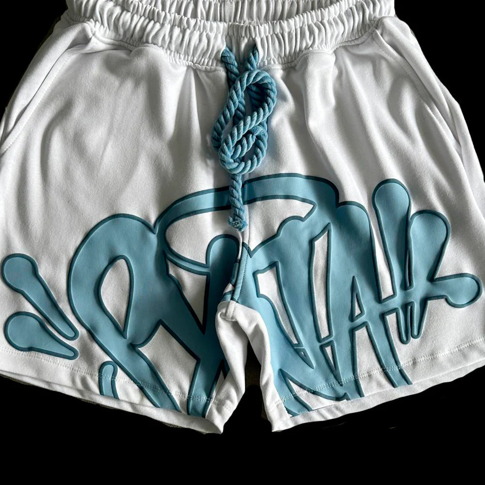 SYNNA T-SHIRT & SHORTS LOGO SET - (WHITE)