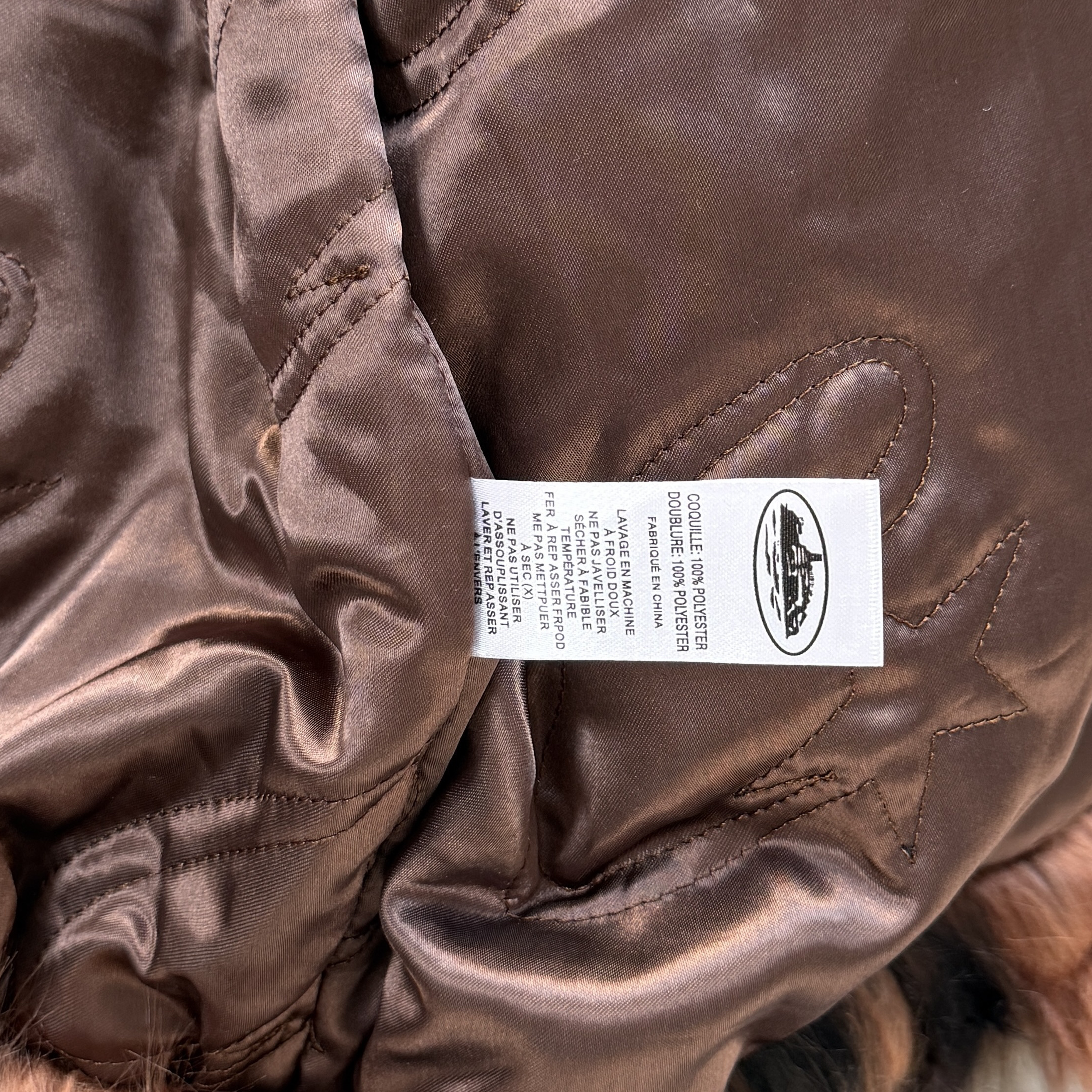 CORTEIZ DIAMOND HOODED FUR JACKET (BROWN)