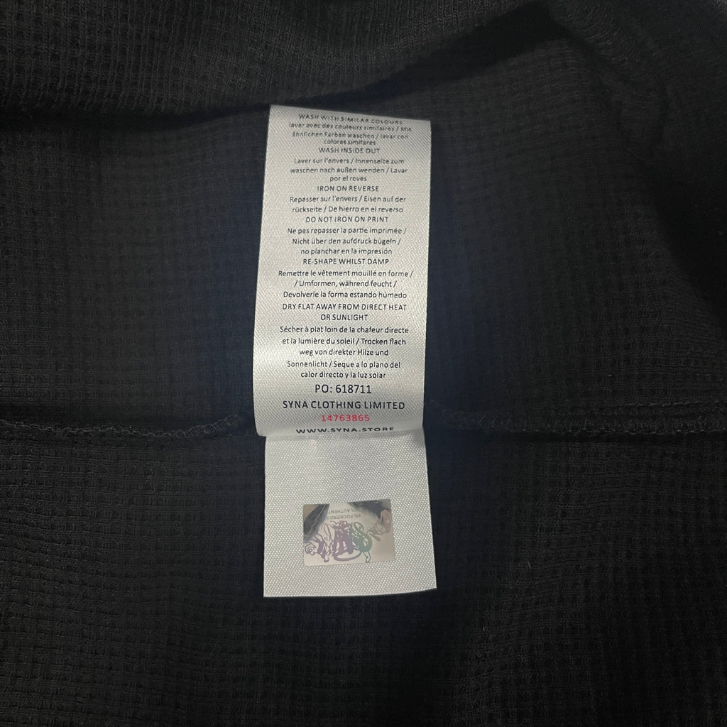 SYNAWORLD LS WAFFLE TEE - (BLACK)