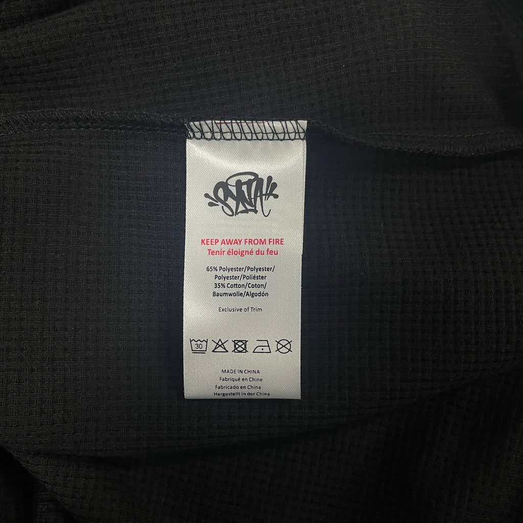 SYNAWORLD LS WAFFLE TEE - (BLACK)