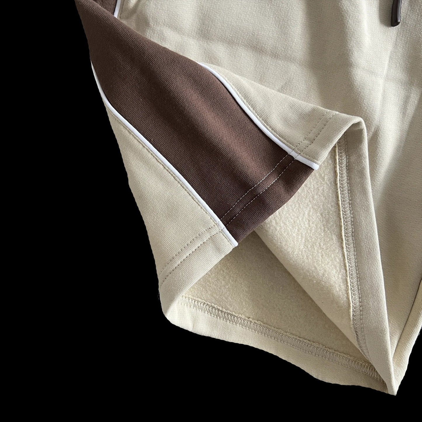 SYNA WORLD PIPE HOODIE & SHORT SET (BEIGE/BROWN)