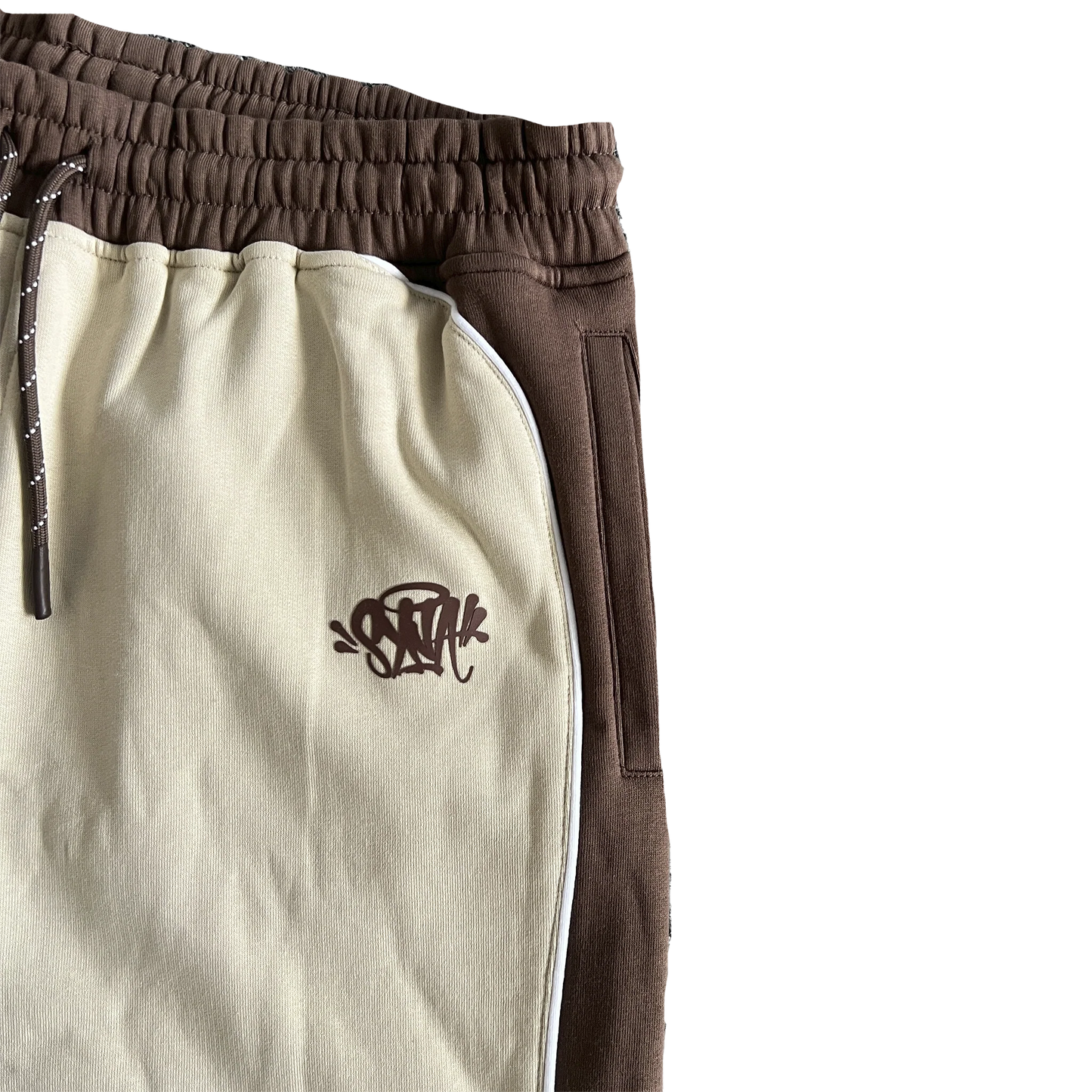 SYNA WORLD PIPE HOODIE & SHORT SET (BEIGE/BROWN)