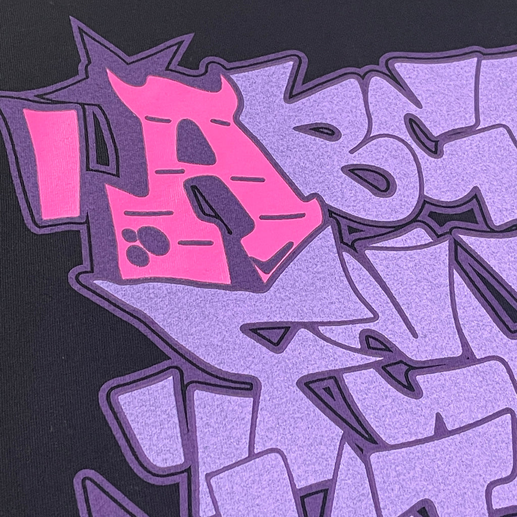 SYNAWORLD GRAF PRINTED TEE - (BLACK/PURPLE)