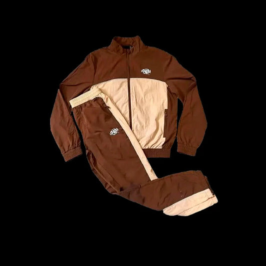 SYNAWORLD ‘SYNA LOGO’ SHELL TRACKSUIT (BROWN/BEIGE)